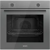 Wiggo WO-B608(G) - Inbouw heteluchtoven - 68L - Hetelucht functie - Soft Close deur - Energieklasse A - Grijs - 5 jaar garantie