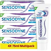 Sensodyne Rapid Relief Mint - Tandpasta - Gevoelige Tanden - 24/7 Bescherming tegen gevoeligheid - Bevat Fluoride - Muntsmaak - Voordeelverpakking 4 x 75ml