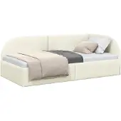 vidaXL Hoek Bed Frame met hoofdeinde Crème 100 cm x 200 cm Fluweel