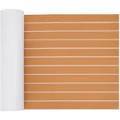 vidaXL Bootmat Gestreept Bruin en wit 240 x 60 cm EVA