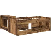 vidaXL Stapelbed met bureau voor kinderen, gerecycled hout, 90 x 190 cm