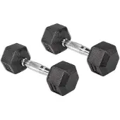 Olive Rubber Hex 5kg Dumbbell 2 Units Zwart,Zilver 5 kg