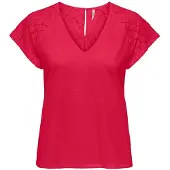 ONLY Shiv Blouse Met Korte Mouwen Rood S Vrouw