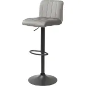 Riess Draaibare retro barkruk PORTLAND grijs fluwelen barkruk - 40125