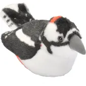 Wild republic knuffel specht met geluid 15 cm pluche zwart /wit