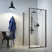 Sealskin Draaideur Met Zijwand Hooked - Matzwart - 100x100x200cm - 6mm Veiligheidsglas