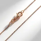 Cavill - 925 Sterling Zilveren Venetiaanse Ketting - Roséverguld - Fijne damesketting 50 cm - Elegant, comfortabel en stijlvol