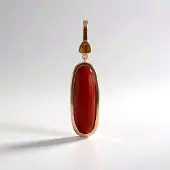 Cavill - Zilveren Hanger met Carneool 9 ct en Hessoniet Granaat 0,15 ct - 925 Sterling Zilver Rosé Verguld - Elegante Ovaal Cabochon