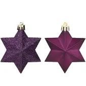 Décoris Kerstballen set | | 12 stuks (Ster, Paars)