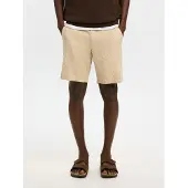Selected slim fit bermuda van mix van katoen en linnen model 'BRODY'
