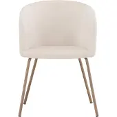 Ebuy24 Berit eettafelstoel met armleuningen, velours, beige kleur.