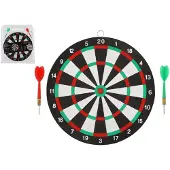 Dunlop Dartbord - Compact - 2-zijdig - Inclusief 2 pijlen - Ø 24 cm - Zwart/Wit