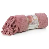 Eurofirany Emma Plaid met Franjes 150x200cm - Poederroze