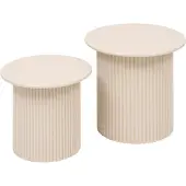 Atmosphera Eino Bijzettafels - Ø40xH38cm - Set van 2 stuks - Beige