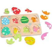 Classic World houten puzzel dinosaurus educatief speelgoed 25 stukjes.