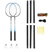 NILS Steeltec Badmintonset - Complete Set - Blauw/Zwart