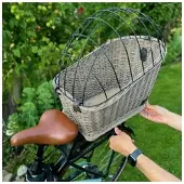 UNUS Hondenfietsmand voor bagagedrager met rooster grijs 47cm