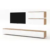 AX Living Wandmeubel Loriano V, eikenhout Wotan/wit hoogglans, model 300