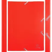 Exacompta 30x Elastomap 3 kleppen ondoorschijnende PP 4/10de - A4 - Rood - 55905E