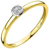 Zinzi Gold 14 karaat gouden aanschuifring rond wit ZGR147