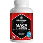 Vitamaze GmbH Vitamaze Maca 4:1, hooggedoseerde capsules met L-Arginine, 240 capsules