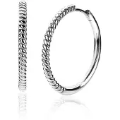 Zinzi zilveren oorringen gedraaid motief 25 x 2mm ZIO2129