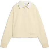 Puma Class relaxte fleece polo met lange mouwen voor Dames, Maat XL
