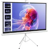 HOMCOM Projectiescherm Kunststof, Metaal 200L x 8B x 118H cm Wit