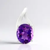 Cavill - Zilveren Hanger met 3,91 ct Ovale Zambia Amethist - 925 Sterling Zilver Gerhodineerd - Elegant Edelsteen Sieraad voor Dames
