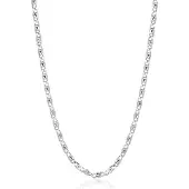 Zinzi zilveren scroll schakelketting, waarbij de schakels een dubbele krul/kronkeling maken 42-45cm ZIC2479