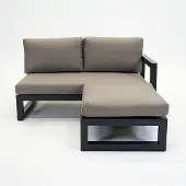 Vita Grosso 2-zits bank L + hocker antraciet