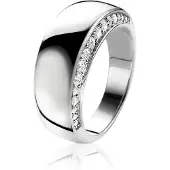 Zinzi Mart Visser by zilveren ring glad wit MVR10