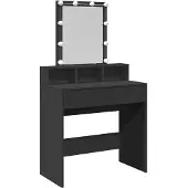 vidaXL Kaptafel met LED 80x41x144,5 cm zwart