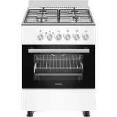 Wiggo - WO-E603A(WX) - Vrijstaand - Gasfornuis - Serie 3 - 60 cm - 66 Liter - 4 pitten - Energieklasse A - 5 jaar garantie - Wit Rvs