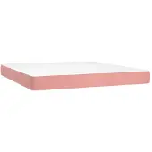 vidaXL Pocketveringmatras medium 160x200x20 cm fluweel roze