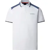 Hackett Heren HS Colour Block poloshirt wit (S), Casual, Katoen, Korte mouwen HM5600123