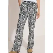 Cecil Dames Straight Leg broek met zebraprint - Groen - M