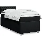 vidaXL Boxspring met matras stof zwart 90x190 cm
