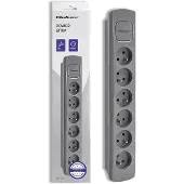 Qoltec 50277 power extension 6 AC outlet(s) Indoor Grey