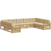 Syfax Buiten bankenset 9 pcs Wit en Beige Massief Acaciahout