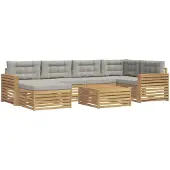 Syfax Buiten bankenset met kussen 7 pcs Wit en Lichtgrijs