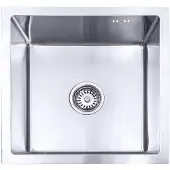 Lendo Online Spoelbak voor keuken 440x440x200mm (44x44x20cm) RVS - Roestvrij staal - Wasbak met waterafvoersysteem - Gootsteen + bevestigingshaken Binnenmaat: 39x39cm