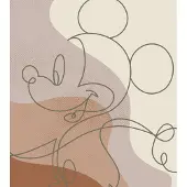 Overig Fotobehang Mickey Line Drawing - Bruin - 2,80m X 184cm