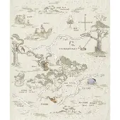 Komar Fotobehang Winnie The Pooh Map - Bruin - 2,40m X 200cm