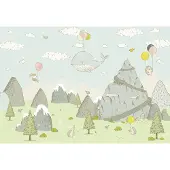 Overig Fotobehang Mountain Traveler - Meerkleurig - 2,80m X 400cm