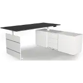 Kerkmann Move 3 Zit-sta-bureau Vrije vorm Antraciet T-Voet 3 Lades 1,800 (B) x 800 (D) x 1.200 (H) mm Hout