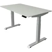 Kerkmann Move4 Elektrisch hoogteverstelbaar Zit-sta-bureau Lichtgrijs T-voet 1400 (B) x 800 (D) x 1290 (H) mm Hout, Metaal