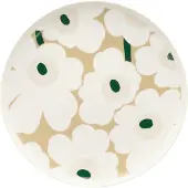 Marimekko Unikko bord Ø25 cm White-beige-light sand-dark green