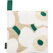 Marimekko Pieni Unikko pannenlap 21,5x21,5 cm Sand-white-hay-emerald