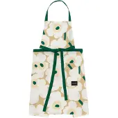 Marimekko Pieni Unikko schort Sand-white-hay-emerald